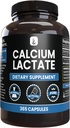מרכיבים מקוריים טהורים Calcium Lactate (365 קפסולות) No Magnesium Or Rice Fillers, Always Pure, Lab מאומת