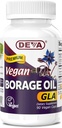 Deva טבעוני ויטמינים, Borage Oil 500 מ"ג, מקור עשיר של אומגה 6 Fatty Acid GLA (Gamma linolenic Acid), Cold-Pressed & Unrefined, 90 טבליות, 1-Pack