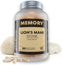 Lions Mane תוספי קפסולות - Nootropic Mushroom for Brain, Memory & Immune Support; פריץ גוף עבור Focus, אנרגיה וקוגניציה
