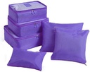 6 סט Packing תחת Bed Storage Cubes Containers Low פרופיל ב- Luggage Travel Packing מארגנת Housekepping Storage Cloth Storage Bag(Purple)