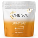 One Sol Creatine for Women, All Natural Women's Creatine אבקת Creapure & Leucine, להגדיל את מסת שרירי Lean, להפחית את זמן ההתאוששות, מקדם את בריאות המוח והעצמות (Unflaved, 60 משרתים)