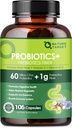 Probiotics for Women Digestive Health with Preביוטיקה סיבים - תוספת סיבים עם 60 מיליארד פרוביוטיקה עבור סדירות ו Gut ניקויse - תמיכה Occasional Constipation - 106 ווג'י קפסולות