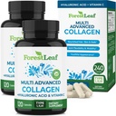 ForestLeaf Multi Collagen Pills with Hyaluronic Acid + ויטמין C | תוספי קולאזיד קולאזן לנשים או גברים | קפסולות מרובות קולגן פפטים לעור, Wrinkles, 240