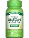 האמת של הטבע אומגה 3 Softgels | 60 Count | Algae Oil Formula with DHA | Non-GMO & Gluten Free Supplement