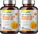 biophix ויטמין D-3 10000 IU 380 Softgels ויטמין 2 Pack - High-Potency ב תוספת שמן בתולה שמן non-GMO Soy-Free תומך בעצמות חזקות Immune Health