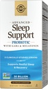 Solgar Advanced Sleep Support Probiotic with GABA & Melatonin, 30 קפסולות טבעוניות - 30 מיליארד CFU - 5 קלינית-Studied Strains - תמיכה בשינה ושיקום - Non-GMO & טבעוני, 30 משרתים