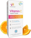 vH חיוני ויטמין C Vaginal Tablet - Boric Acid Suppository אלטרנטיבי - תומך pH בריא וחיסול Vaginal Odor באופן טבעי, Suppositories for Vaginal Health 6 Count, 1 Applicatorator