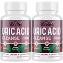 Uric Acid ניקויse & Detox עם Tart Cherry, Celery Seed Uric Acid תוסף - Uric Acid Levels, Joint, Kidney ושינה - 90 Veggie קפסולות (2 בקבוק)