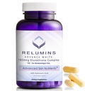 Relumins Glutathione תוסף - 1650 מ"ג מופחתת Glutathione Complex with Alpha Lipoic Acid, Rose HIPS, Riboflavin, & ויטמין E, Made בארה"ב - 90 ויג'י קפסולות x 1 בקבוק - תערובת פרופילרי