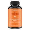 WellPath Mind Brain Supplement for Memory and Focus with Lion's Mane | גינקו בילובה ו-L-Theanine for Long Term Cognitive Support