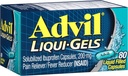 עו"ד Liqui-Gels Pain Reliever ו-Fever, Pain Medicine for Adults with Ibuprofen 200mg for Headache, Backache, Menstrual Pain and Joint Pain Relief - 80 קפסולות נוזליות מלאות