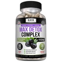 Kaya Naturals Max Detox Herbal תוסף - Natural Ingredients 1532 מ"ג - אבקת Psyllium, Acai ברי לחלץ, ג'ינג'ר Root 60 Count