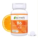 EZ Melts Dissolvable ויטמין B6 50 מ"ג, סוכר חינם, 1-Month אספקה - 1 Pack