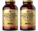 Solgar Calcium Magnesium Citrate, 250 טבליות (Pack of 2) - תמיכה עצמות בריאות ושיניים - תמיכה מערכת מערכת Musculoskeletal & Nervous - Highly Absorbable - non-GMO ו טבעוני - 100 המשרתים Total - 100 Total Serves