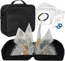 תכשיטי נסיעות מארגנת Case Transud תכשיטים אחסון ספר Binder Bag for Earrings, Rings, Bing, Bracelet (All-Black)