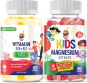 SunNY SAM ויטמין D3 K2 חניכיים 5000 IU & Magnesiummies לילדים Citrate Chewable תוסף עבור Mood & שרירים תמיכה תמיכה
