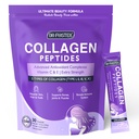 DRFOSTER Collagen-Peptides-Powder-Packets - Multi Type I II III V X Collagen עבור נשים עם תערובת אנטי-חמצן + ויטמין C & E for Skin, Hair, Nail & Joint, Non-GMO, 30 Stick Packs