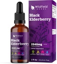 Elderberry Extracts 2000 מ"ג (Sambucus Nigra) Herbal תוסף Absorbs טוב יותר מאשר קפסולות, 1 חודש אספקה, 84 משרתים, אלכוהול חינם טינקטורה - 2 Oz, Pack של 1 1