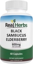 Real Herbs Elderberry Extracted מ 325 מ"ג של Elderberries סטנדרטי ל 5% פלבנואידים עם 275 מ"ג של Elderberry פירות לחלץ 5: 1 - Boosts Immunity - 60 קפסולות צמחוניות