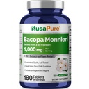 NusaPure Bacopa Leaf Monnieri לחלץ 20,000 מ"ג 180 טבליות (Extract 20:1, non-GMO, Gluten Free)