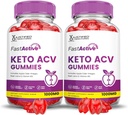 (2 Pack) מהיר Active Keto ACV חניכיים מתקדמות פורמולה 1000MG Fastactive Ketomies Apple Cider Vinegar פורמולה עם אבקת מיץ Pomegranate B12 טבעוני non GMO 120 חניכיים