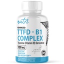 תוספי פיוז'ן TTFD Thiamine B1 תוספי 100 מ"ג 60 משרתים - עם 8 מ"ג מגנזיום - No Toxic Fillers - TTFD Thiamine Tetrahydrofurfuryl Disulfide - מעבדה של צד שלישי נבדק - תוספי תזונה
