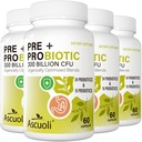 Probiotics for Women & Men - 300 מיליארד CFU, 24 סטרינס + 15 צמחי מרפא טרוםביוטיקה תערובת, Daily Probiotic for Digestive Health, Immune, Gut, Bloating - 240 קפסולת צמחונית (240 ימים אספקה)