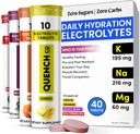 Quench Electrolyte Tablet 40 Count Instant hydrotion, Electrolytes, Fasting Electrolytes No Sugar for Optimal hydrotion Support Not Dust - Watermelon, אורנג ', מעורב ברי, לימון פלברס