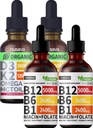NUSAVA ויטמין B12 טיפות נוזליות ו- Strawberry Flavored D3 K2 Bundle - ויטמין נוזלי פוטרנט ללב, משותף, אנרגיה, ותמיכה Immune - non-GMO, Gluten-Free, 2pk כל אחד