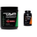 JYM תוסף Science Pre JYM 30 משרתים - Black Cherry & Vita JYM Sports Multivitamin & מינרלים תמיכה, ויטמין A, C, B6, B12, E, K, Boron, Biotin, Potassium 60 טבליות
