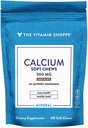 Calcium Chews 1,000 מ"ג, שוקולד פלאקר צ 'ws - מינרלים חיוני עבור עצמות בריאות ושיניים, לא ממתקים מלאכותיים - עם ויטמין K1 & D3 (60 צ'ws) על ידי ויטמין Shoppepe