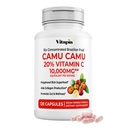 אורגני Camu Camu לחלץ 20% ויטמין C קפסולות - Immune, Collagen, Metabolism Support - 120 Veggie כמוסות - non GMO, Gluten Free, טבעוני תוספת