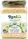 Rani Organics Psyllium Whole Husk אבקה (Isabgol), תוספי סיבים תזונתיים, USDA אורגני 9.8oz (280g) PET Jar - All Natural | Gluten Friendly | Non-GMO