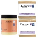 Chatham Natural Skin Care Over Butter Eczema Therapy 6oz ו 2 x אקס אקסה הקלה Soap Bars 5oz Bundle | With Colloidal Gluten Free Oatmeal