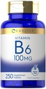 Carlyle ויטמין B6 100 מ"ג | 250 טבליות | Pyridoxine hydrochloride