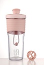 הדור השני Shaker Bottle for Protein with Mixing Ball - Perfect for Workouts and Outside Use, 24Ounces Whey Protein Shaker with Clear Measurement (Pink)