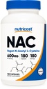 חומרים מזינים N-Acetyl L-Cysteine (NAC) 600 מ"ג, 180 קפסולות - non-GMO, Gluten Free