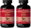 שיער גדילה ויטמין ללא ביוטין - DHT Bloer Hair Complex - עבור גברים ונשים - תמיכה צמיחת שיער בריאה - Saw Palmetto לחלץ קפסולות - 2 בקבוקי 120 טבליות