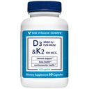ויטמין D3 & K2 - Immune Support & Bone Health - 5,000 IU (60 קפסולות)