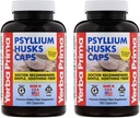 Yerba Prima Psyllium Husks Caps 180 קפסולות (Pack of 2) - תוספי סיבים טבעיים ונקיון קולון - Got Health - non-GMO Gluten Free