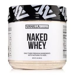 NAKED vanilla Whey חלבון 1Lb, רק 3 רכיבים, כל צמחי טבע פד אבקת חלבון Whey + Vanilla + קוקוס סוכר- GMO-חינם, Soy Free, Gluten Free.