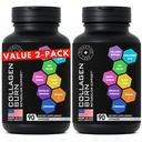 Thermogenic Multi Collagen Burn כמוסות - hydrolyzed Collagen Peptides Plus Hyaluronic Acid - Advanced Type I, II, III, V, X - 2Pack, 180 Collagenic Burn Caps