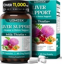 Milk Thistle תוסף - Liver Detox Cleanse Formula Herbal Liver Support with Milk Thistle, Dandelion Root, Artichoke, Turmeric, Astragalus for Liver Health, 90 קפסולות