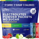 Keto Vitals Electrolytes אבקת Packets עם אנרגיה, חסינות, תוספת שינה יתרונות | Boost Energy, מחזקת חסינות, שיפור שינה | Zero Sugar, Zero Calorie, Zero Calorie