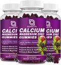 GungOTA Calcium Magnesium Zinc עם תוסף ויטמין D3, גבוה Absorbent Calcium חניכיים עם 300 מ"ג Magnesium glycinate תמיכה העצם & שיניים, שרירים למבוגרים ומתבגרים,Sugar חינם, (3 Pack)