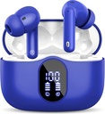 Wireless אוזניות Bluetooth 5.3 אוזניות באס Stereo אוזניים Buds עם Noise מבטלת תצוגת LED Mic ב אוזניות IP7 מים עמידים 36H Playtime עבור מחשבי מחשב עבודה בחוץ כחול