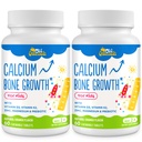 500 MG Calcium תוספת עם ויטמין D3 & K2, Zinc, Magnesium & Prebiotics. ויטמינים לילדים כוח העצם, Absorption גבוה, Orange Chewables, Gluten Free, 120 Tabs