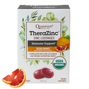 בריאות קוונטית TheraZinc אורגני Zinc Lozenges Echinacea & Honey Immune תמיכה למבוגרים וילדים 12+ באופן טבעי, Blood Orange Fast Relief with No Aftertaste - 25 Count