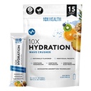 10X Health Hydration Packets Wave Crusher Electrolyte Drink נוזלי 15 Stickpacks עם Magnesium Citrate, Sodium & Potassium - אלקטרוליטה טבעי