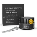 Life & Pursuits 100% Pure Real India Hilajit Resin, 1.1 oz 500 מ"ג, מינימום 75% Fulvic Acid, 85 + Trace מינרלים, תוספת תזונתית עבור גברים 3rd Party Lab Report, 60 משרתים (Pack of 1)